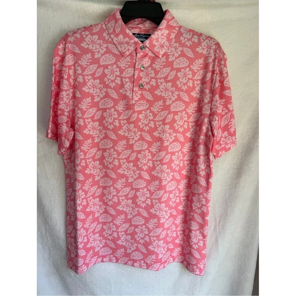 Men's Pink Floral Polo Shirt